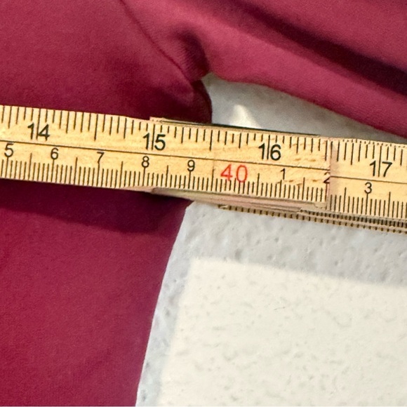 Aritzia Babaton Contour Sumac Burgundy Long Sleeve Square neck Mini Dress Size L - Picture 9 of 16